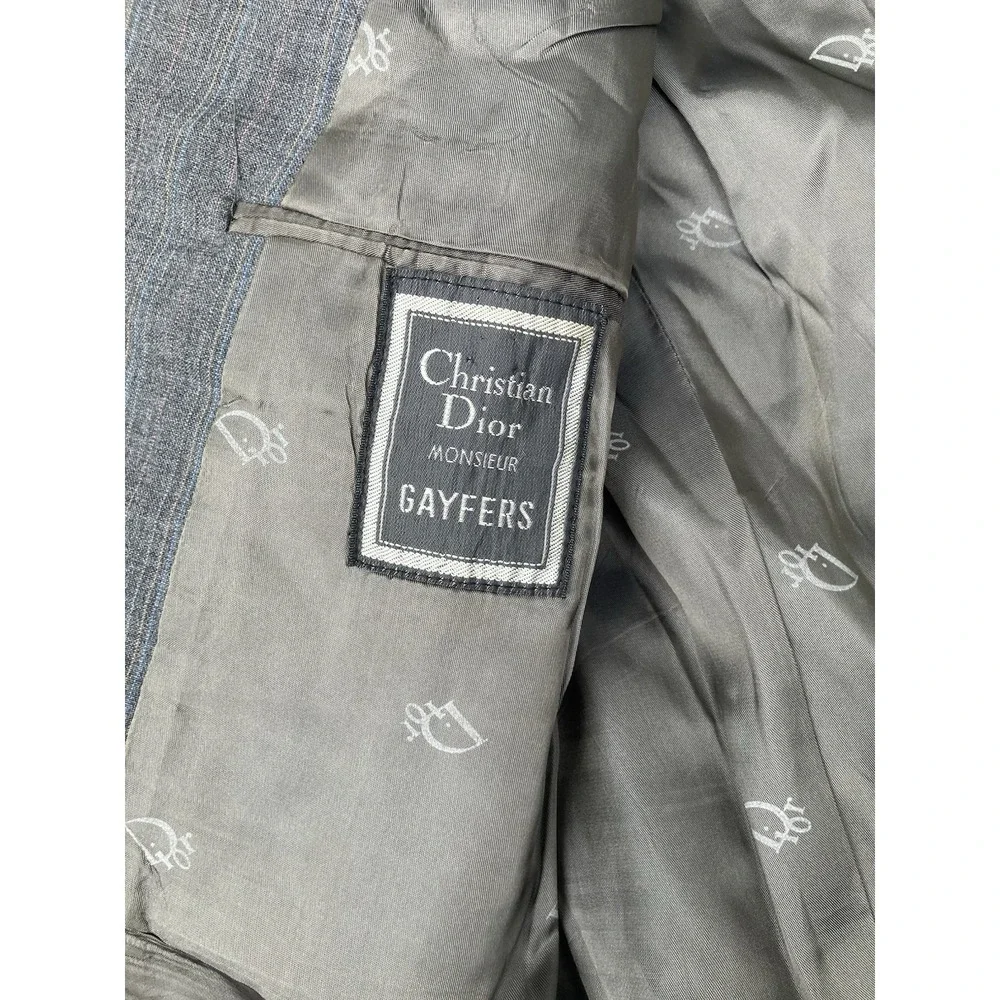 Vtg Christian Dior Mens 38R USA Grey Monsieur Blazer Sport Coat Single Breasted